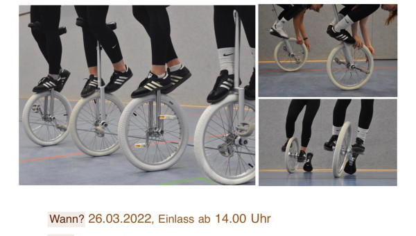 Herzlich Willkommen zur Einrad Gala am 26.3